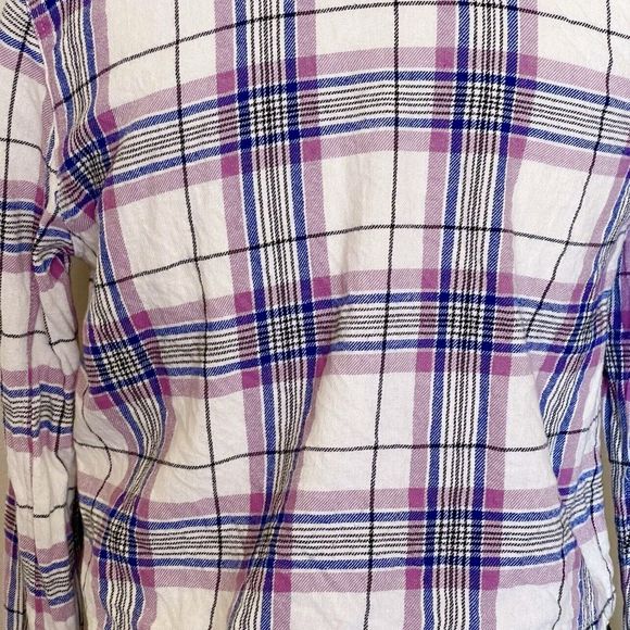 Vans Womens Button Down Shirt Size Small Plaid Crop Rodeo Festival Western - Picture 6 of 12